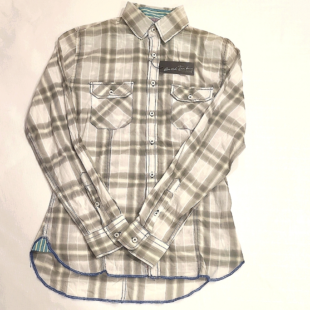 Arnold Zimberg L/S Button Down Shirt, Grey/Tan, Small